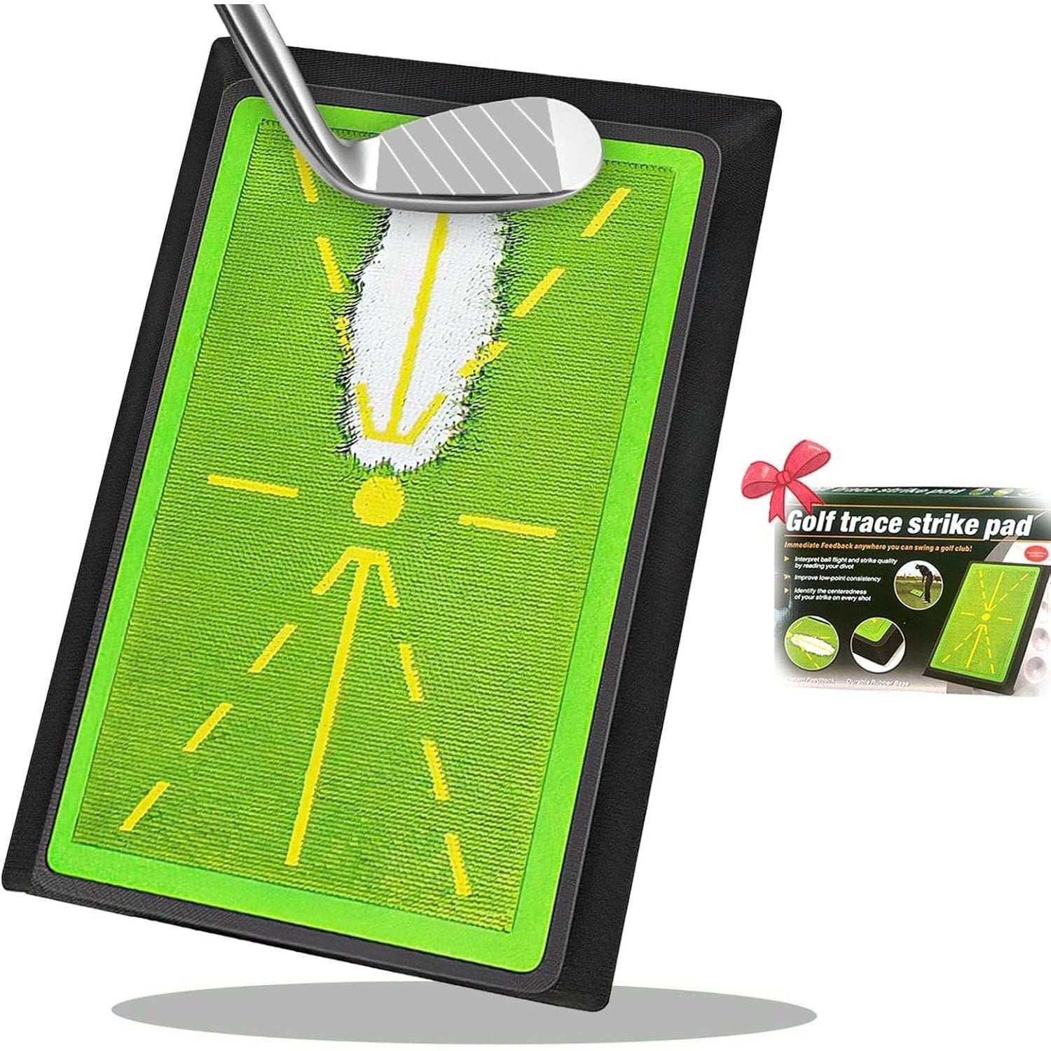 TEMU Golf Swing Training Mat Golf Hitting Mat With Path ，