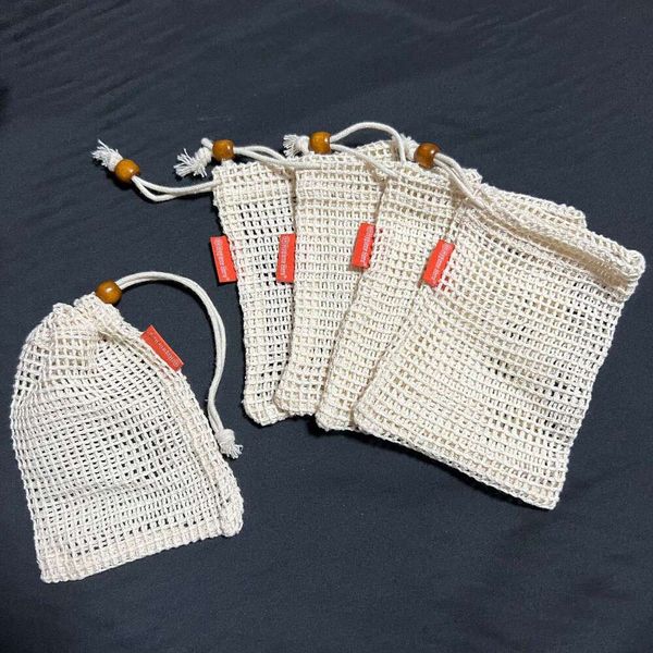 2Pcs-Lot Sisal Hemp Bag Blister Ramie Mesh Storage Foam Maker Double-Layer Net Bags Foaming Easy Bubble Soap Hold