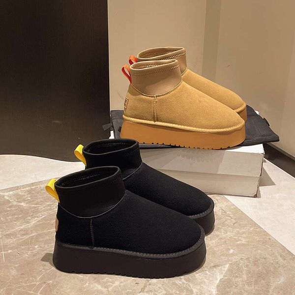 New Winter Women&#039;s High-top Snow Boots Thickened Plush Warm Simple And Versatile Comtable Outdoor Non-Slip Cotton Shoes