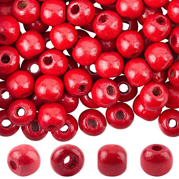 300 pièce de perles rondes et plates en érable