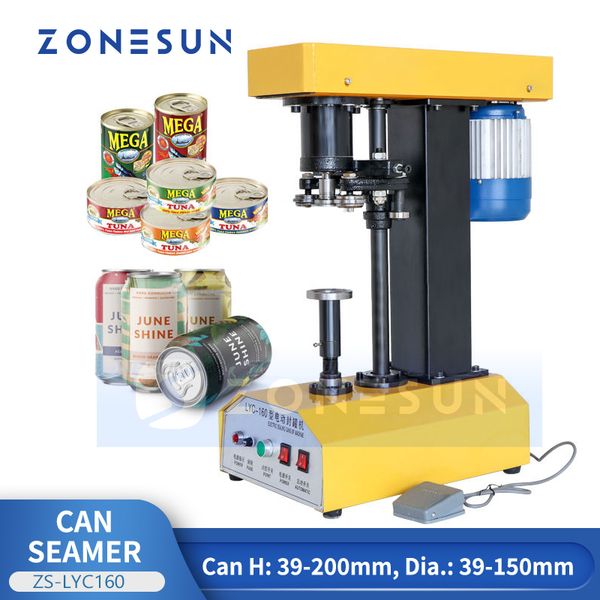 ZONESUN Manual Can Sealer Canular Sealer Bench Top Electric Food Beverage Beer Tin Packing Machine ZS-LYC160