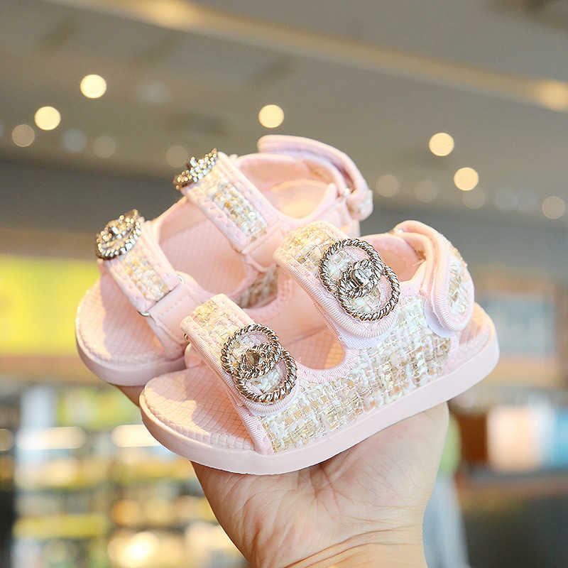 Sandals Children Girls Sandals Kids Sweet Princess Shoes For Party Wedding Flat Sandals French Style Chic Summer Fashion 2024 NewY250116TYB5