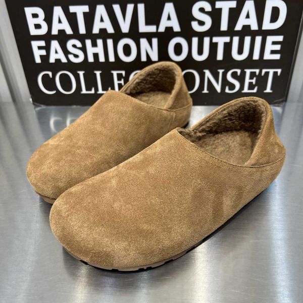 2024 Autumn New French British Burkon Shoes Womens Shoes Flat Sandals Casual Shoes Lazy Cotton Shoes X241105