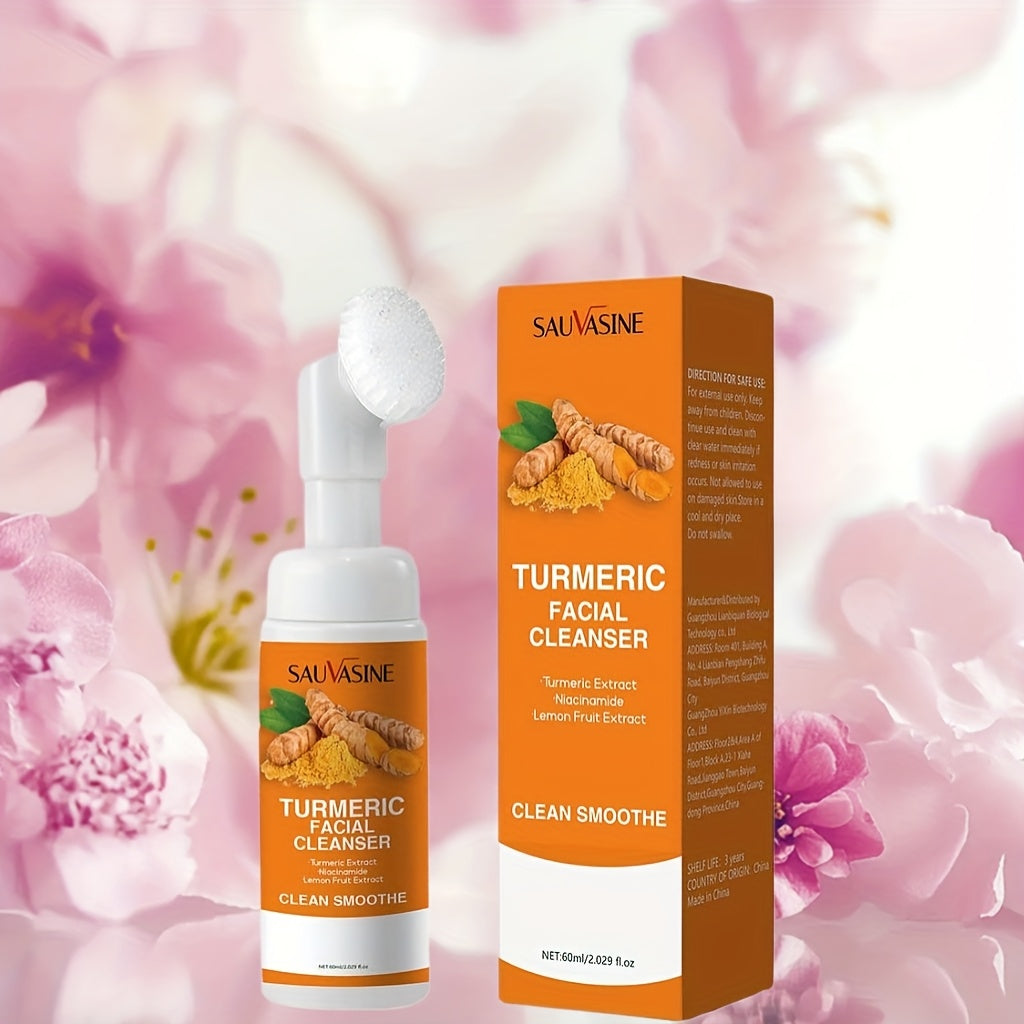 TEMU Turmeric Foaming Cleanser For All Light Beige Types, 2.029fl.oz, Gentle Exfoliating Formula With Turmeric, Coconut & Argan, Sulfur-free,