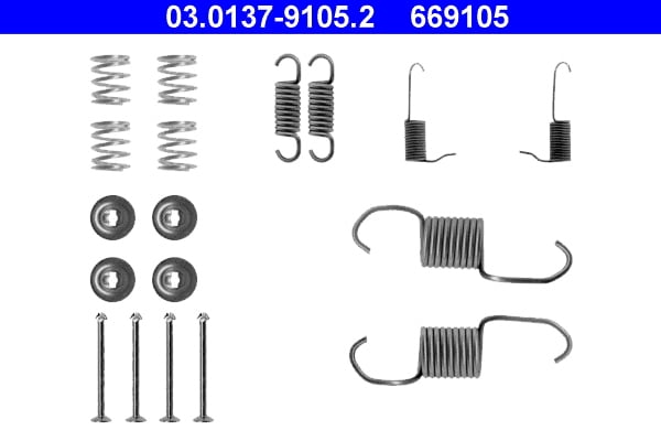 Accessory Kit, brake shoes ATE 03.0137-9105.2