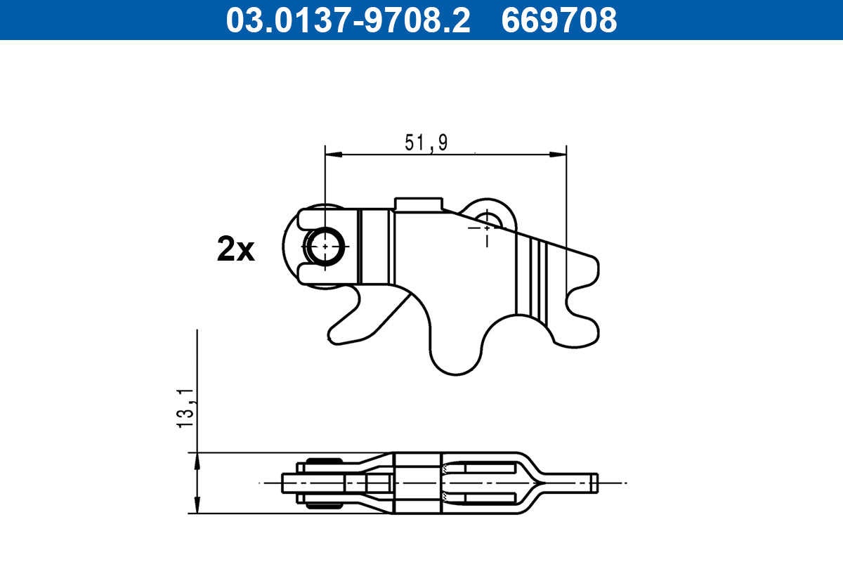 Accessory Kit, parking brake shoes ATE 03.0137-9708.2