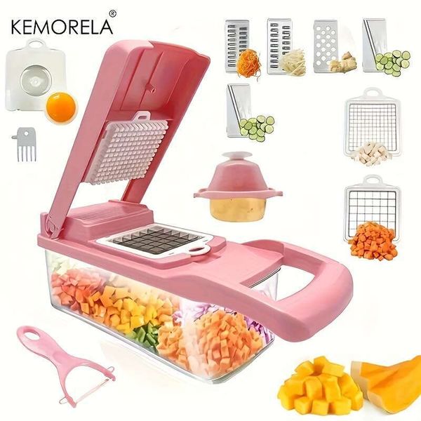 KEMORELA 16 in 1 Multifunctional Fruit Vegetable Slicer Cutter Onion Mincer Chopper Kitchen Gadgets