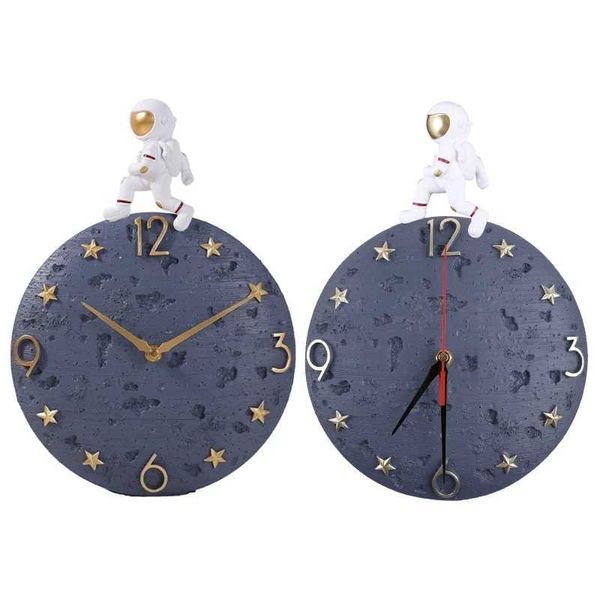 for Creative Astronaut Wall Clock Modern Light Luxury Decoration Cosmonaut Clock Resin Crafts for Living Room Drop ShippingXJ241225