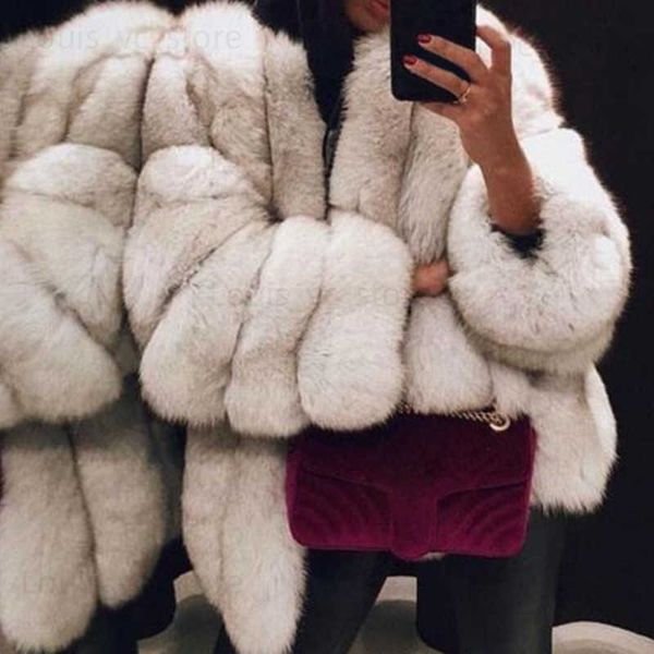 Women&#039;s Fur Faux Women Winter Fall Fashion Faux Fur Coat Solid Short Warmth Clause Jackets Ladies Long Puff Sleeve Outerwear Elegant St