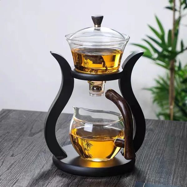 Kung Fu Teacup Set Teapot Glass Teapot Household Magnetic Suction Teapot Living Room Teapot Making Artwork Gaiwan Pu Erh Teapot 240827