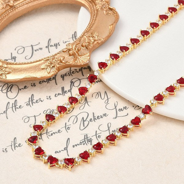 Collares de cadena de copa con forma de corazón de latón