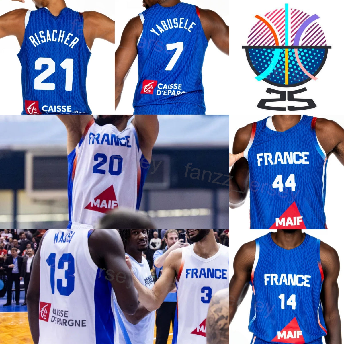 Print 25-26 France Basketball Bilal Coulibaly Jerseys EuroBasket Woman Youth Man Mouhammadou Jaiteh Isaia Cordinier Zaccharie Risacher Sylvain Franc