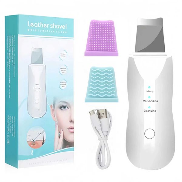Electric Face Scrubbers Vibrating Facial Peeling Machine Skin Scrubber Ion Exfoliation Blackhead Dead Cleaner Massager Care H250210