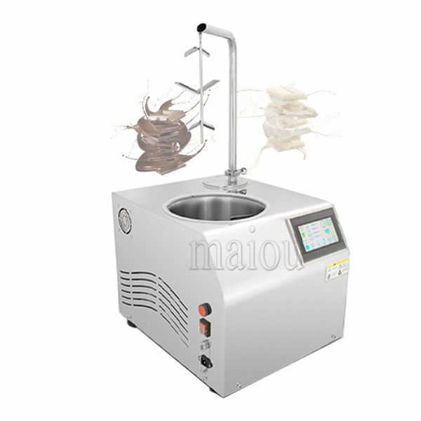 New Tabletop Chocolate Fountain Tempering Machine 7L Chocolate Dispenser Melter With Digital Display Panel Commercial Use
