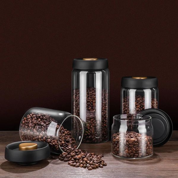 GIANXI vacuum sealed storage jar coffee bean glass tea kitchen grain candy bottle moistureproof 240808