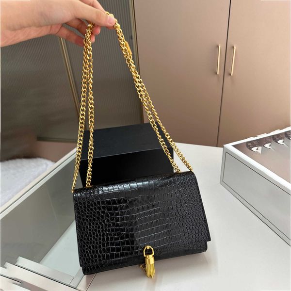 designer bags Luxury handbag shoulder bags Tassel women crossbody chain bag flap Leather handbags messenger Crocodile card holder purse 2407