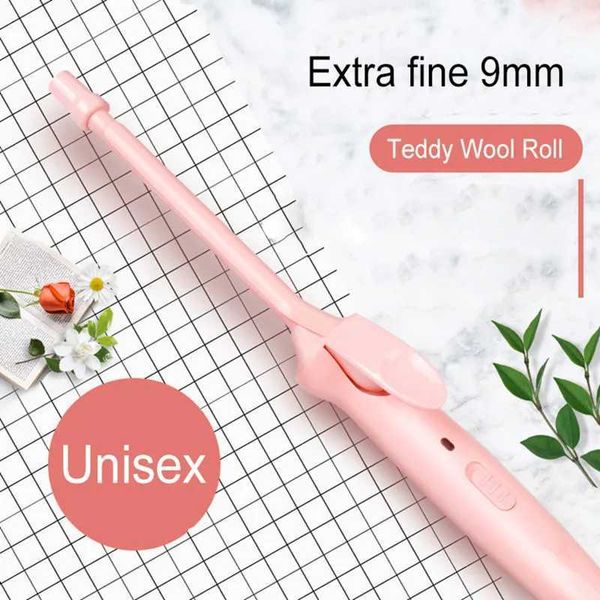 Hair Curlers Straighteners 1PC 9mm Pink Professional Ceramic Hair Curler Curling Iron Hair Curler Roller Wool Roll Hair Waver Wand Salon Sty