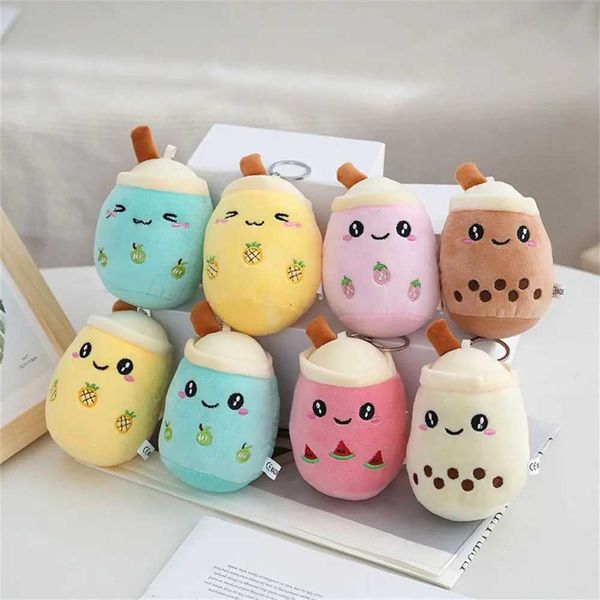 Stuffed Boba Bubble Tea Keychain Fruit Tea Plush Doll Boba Doll Plush Toys Soft Cartoon Milk Tea Keyring Backpack DecorationXJ240828