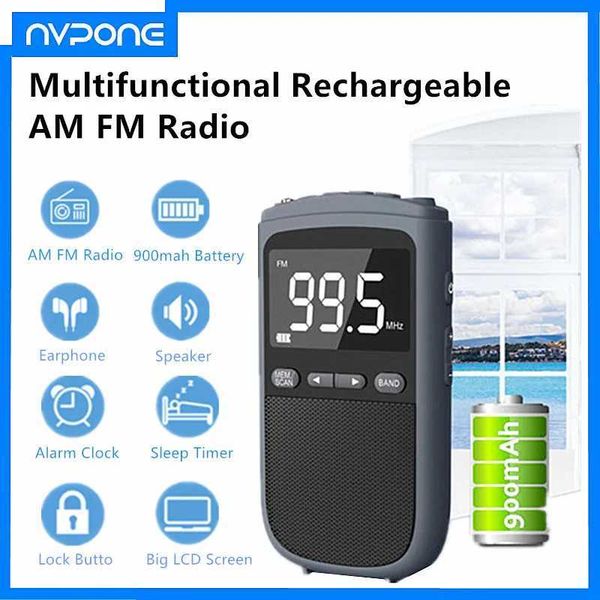 Outdoor motion AM FM Personal stereo ra rechargeable Mini FM phone jack clock al pocket ra for Weather broadcast Z250205
