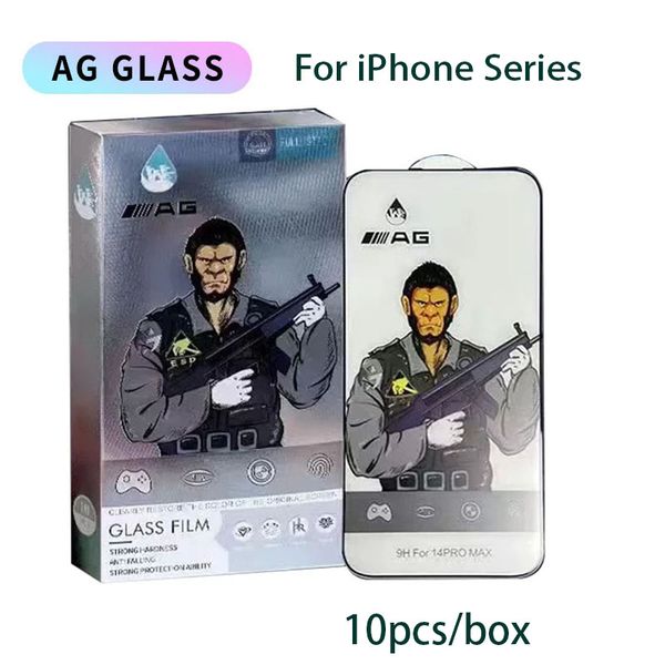 Full Coverage Frosted Screen Protector For iPhone 13 12 Mini 11 14 15 16 Pro Max XS XR XSMax No Fingerprint AG Matte Tempered Glass Film 10p