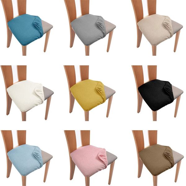 17 Colors Elastic Jacquard Chair Cover Dining Room Chair Seat Covers Removable Chair Cushion Cover Silpcovers For Bar Home 240821