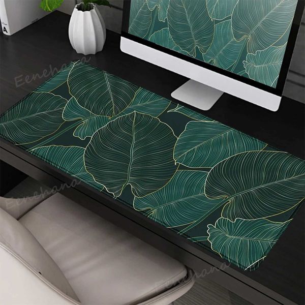 Green tropical plant mouse pad game console accessories large mouse pad E-Sports keyboard pad soft carpet anti slip Cputer desk pad Y241121