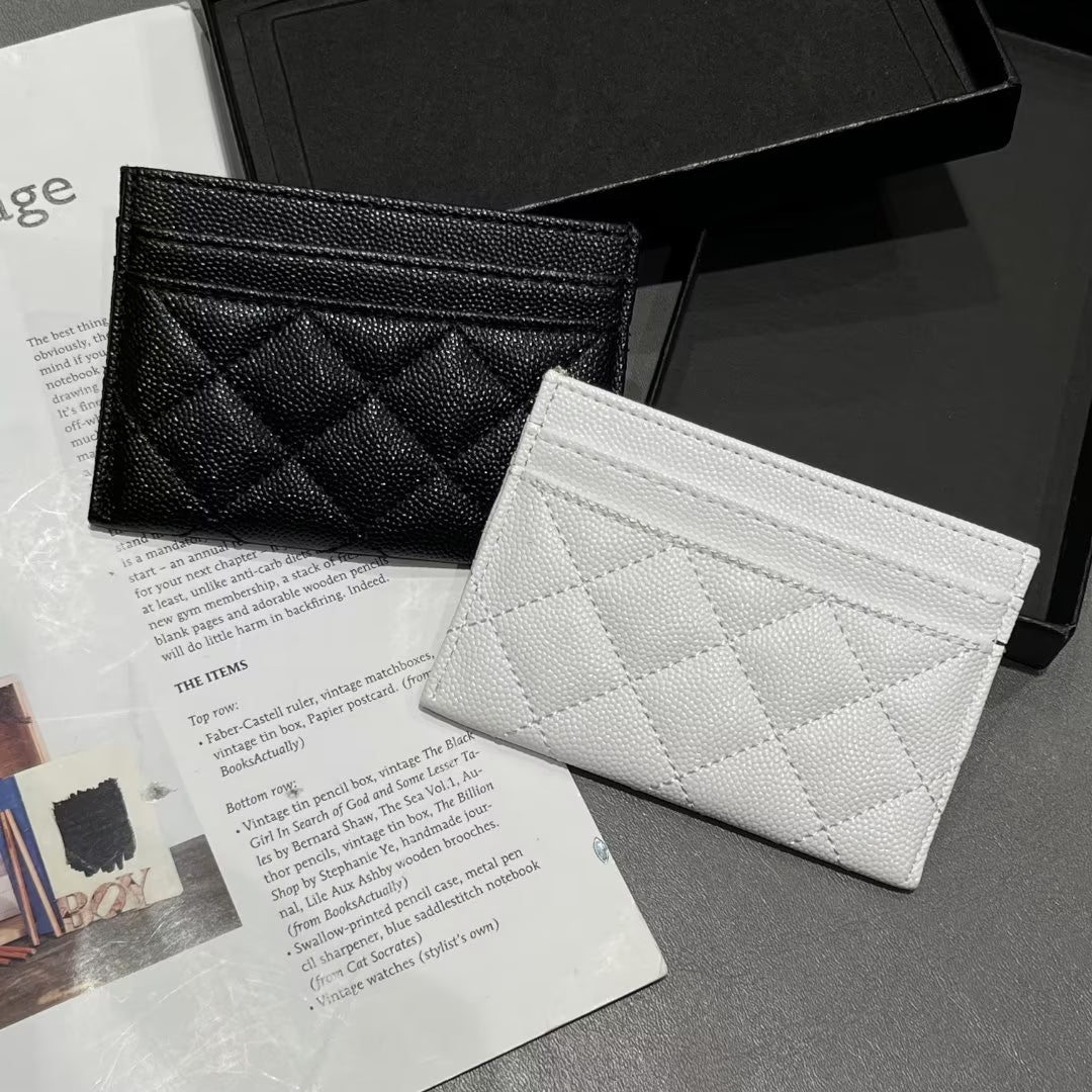 Cardholders Designer Wallets Caviar Card Holder passport holders Leather Purse Luxury Womens Purses Mens Key Ring Credit Cards Wallet Bag Travel Doc