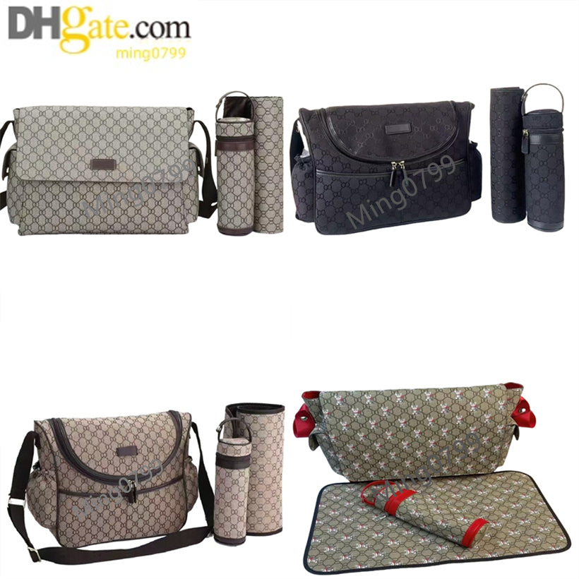 Baby diaper bags nappy bag fashion designer shoulder bag luxury mummy large diapering pram bag nylon change changing bags babies carrier mat bottle