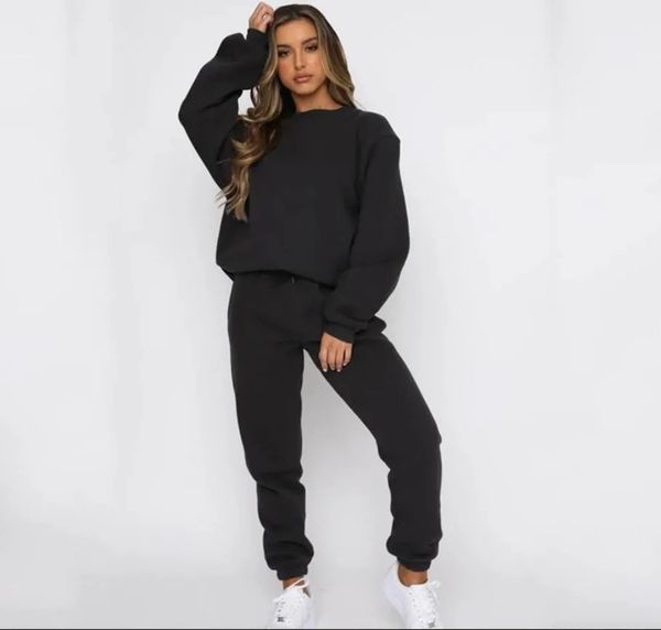 Alosweats Settracksuits Duas peças Conjunto de 2 peças Autumn Winter Women Women Casual Solid Sporty Capuzes Jacote e Calça Sujete Sportswea