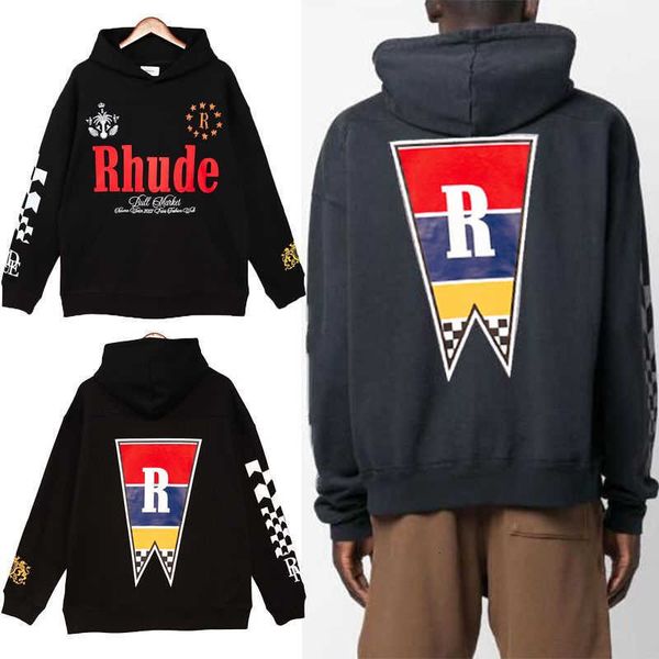 Men&#039;s Hoodies casual loose hoodie Style trend fashion Condude Small Beauty Trend black Color Block with print autumn and winter sweater