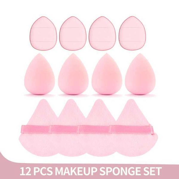 12Pcs Makeup Set Mini Finger Puff Triangle Powder Soft Beauty Egg Foundation Cream Concealer Make Up sponge Blender Tools Y240803