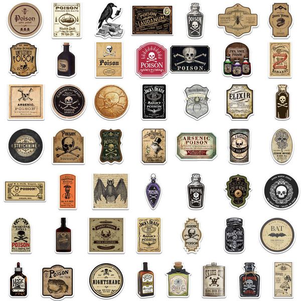 50 Thriller Potion Waterproof Graffiti StickersDecorative LageNotebookHandbooksStickers
