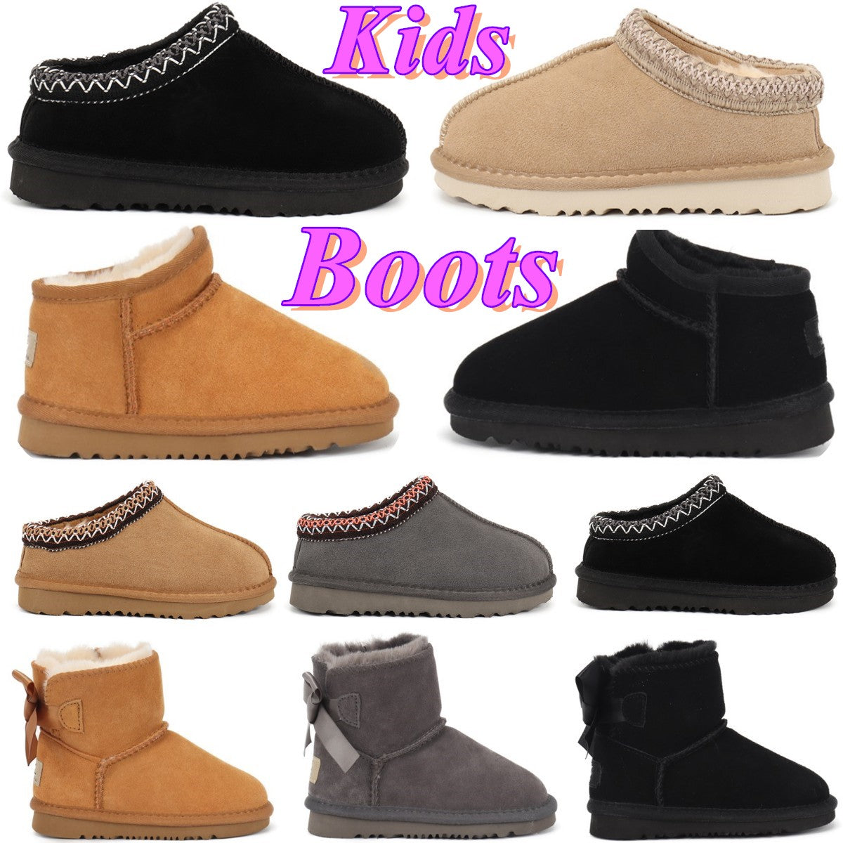 kids boots Toddler tasman slippers designer baby Australia ultra mini Boots bow shoes boys girls boot Children Kid winter booties youth infants