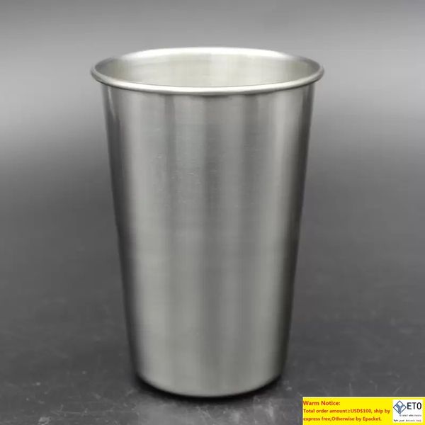 16oz Stainless Steel Pint Cup Metal Beer Mug Unbreakable BPA Free Ecofriendly For Drinking Drinkware Tools