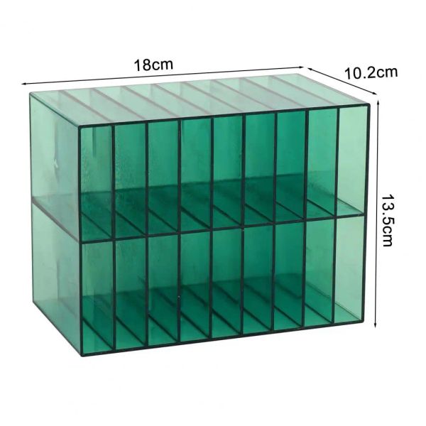 Mark Pen Storage Box Clear Acrylic Double Layer 18 Compartments Desktop Art Marker Pen Pencil Divider Organizer Home Supplies