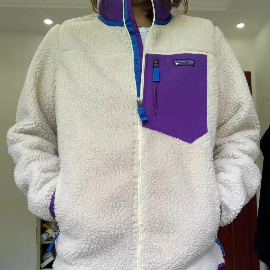 Men&#039;s Jackets Winter Men Lamb Wool Outdoor Down Male Thicken Furry Warm Comfortable Outerwear Stand Collar Zipper Fleece Coats pa ta