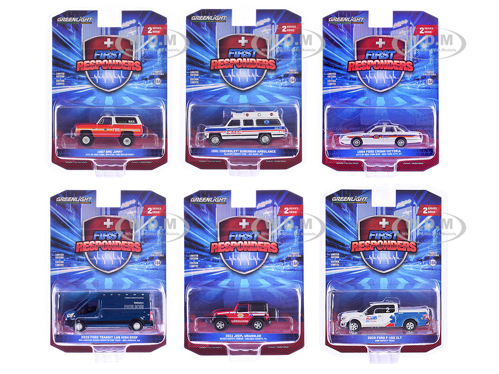 "First Responders" Set of 6 pieces Series 2 164 Diecast Model Cars by Greenlight