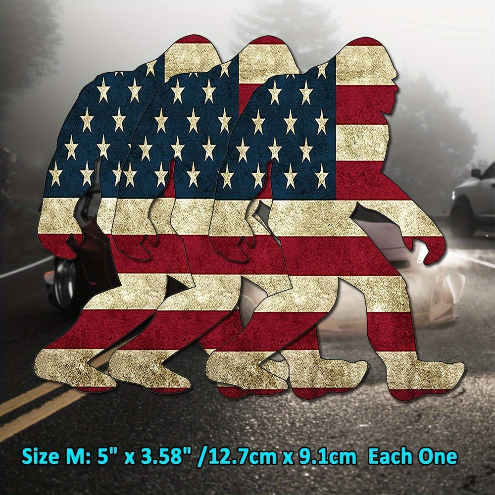 TEMU (3pcs) Usa Flag Sasquatch Sticker Decal Gift American Stickers