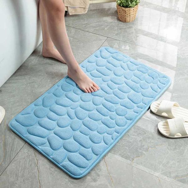 Bathroom Bath Mat Set Soft Non Slip Cobblestone Mat Bathroom Rug Absorbent Shower Carpets Cover FloorXJ240807