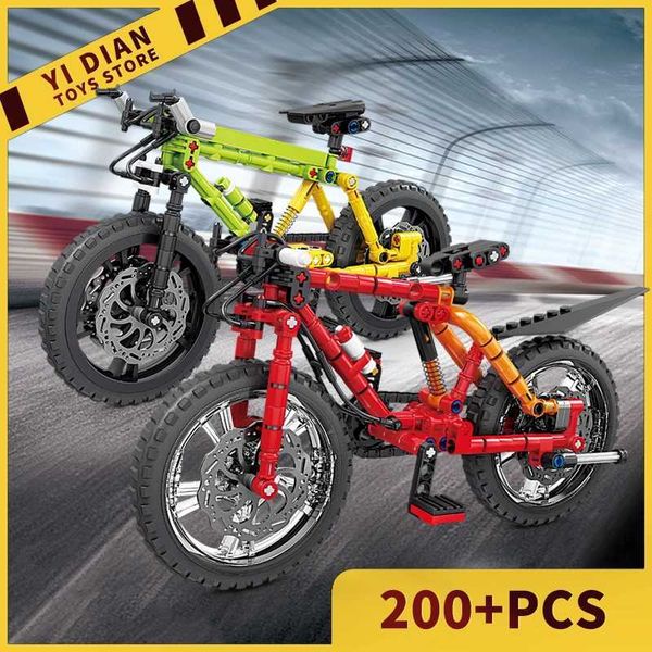 Creative Bricks Bike MOC Set Mountain Bicycle Building Blocks 3D Model Off Road Car Puzzle Toys Boy Children Christmas Gifts DIYC250121