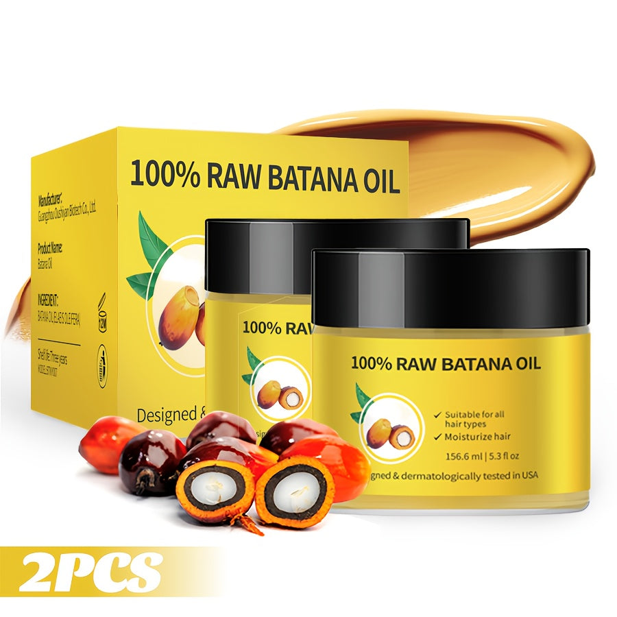 TEMU 2pcs Batana Hair Conditioner, Unrefined Batana Oil Hair Oil, Used For Moisturizing And Nourishing Hair Care, Suitable For All Hair