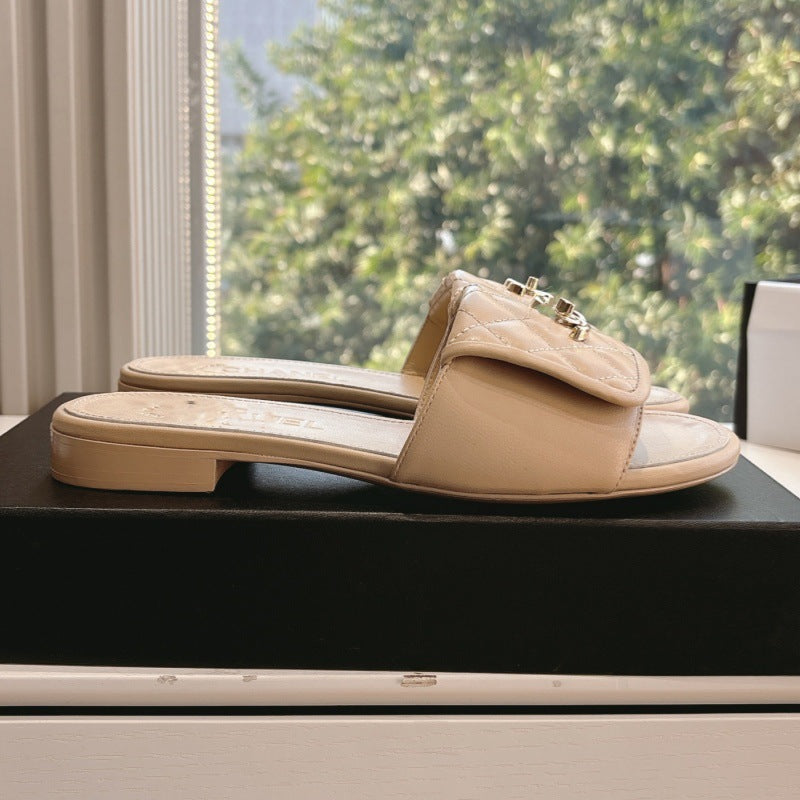 25S fashionable slippers lingge cool slippers sandals famous designer women flat slipper