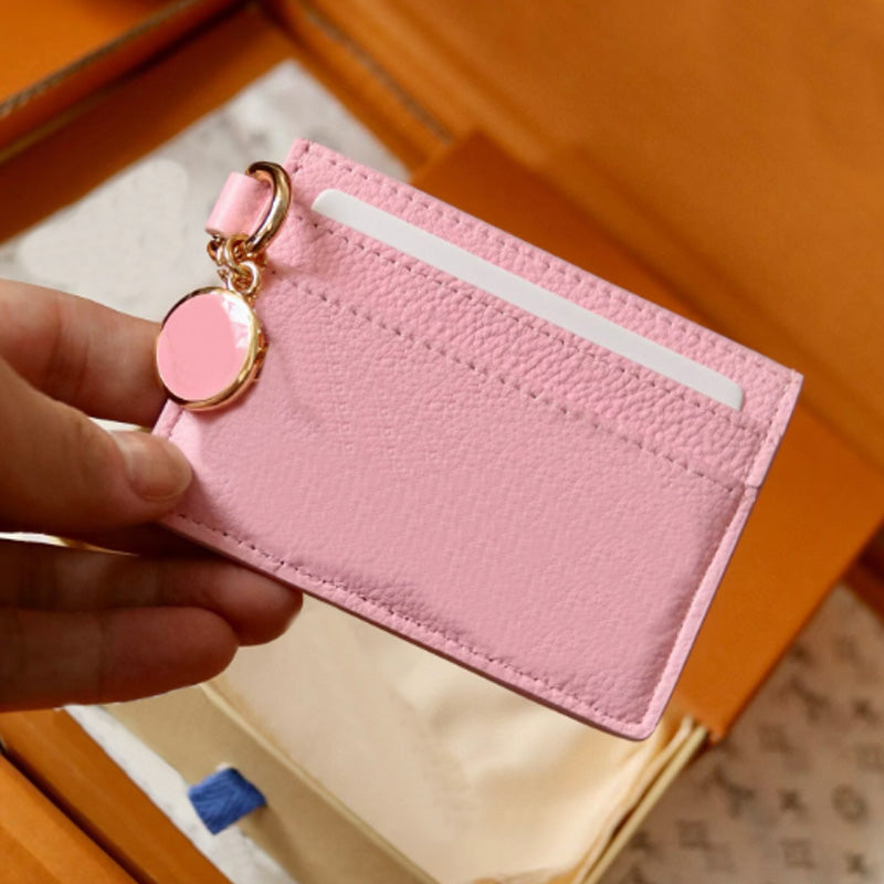 Embossed Leather Charms Card holder Sold with Box Packaging Genuine Leather Made Card Holders for Sales