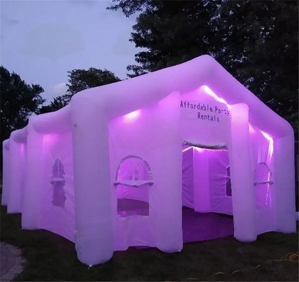 wholesale Customization inflatable wedding house vip room Commercial Led glowing giant marquee party tent with colorful strips