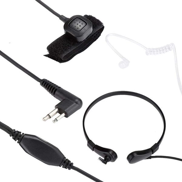 2 Radio Earpiece Way Throat Microphone Earpiece Microphone for - Driving-driving Wireless Radio Intercom System