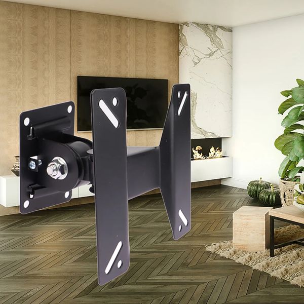 1Set 14-24Inch TV Mounts LCD LED Monitor Wall Mount Bracket Fixed Flat Panel TV Frame Support 180 Degrees Tilt Angle w-Screw