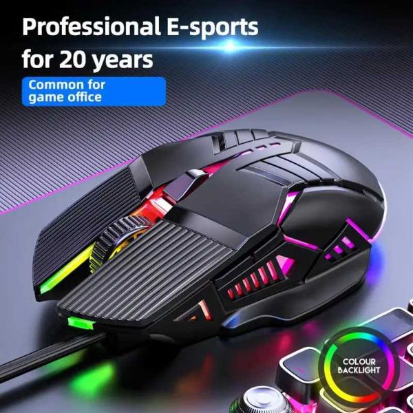 Mice Ergonomic Wired Gaming Mouse USB Mouse Gaming RGB Mause Gamer Mouse 6 Button LED Silent Mice for PC Laptop Computer H241122