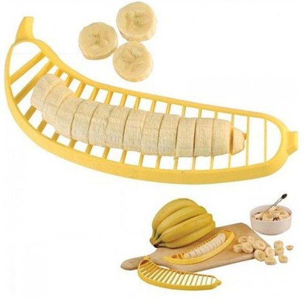 Fruit Vegetable Tools Kitchen Gadgets Plastic Banana Slicer Cutter Salad Maker Cooking Cut Chopper Drop Delivery Home Garden Dining