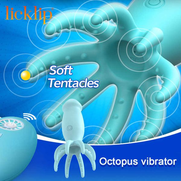 Beauty Items Licklip Octopus Vibrators 8 Points Tentacle Vibration Wireless Remote Waterproof Clitoral Stimulation Cute Monster Dildos