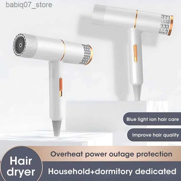 Hair Dryers Professional Dryer Strong Wind Salon Hot Air Cold Negative Ion Hammer Electric Q240306